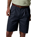 Men's Utility Chino Pleated Front Poly/Cotton Shorts w/ 9" Inseam